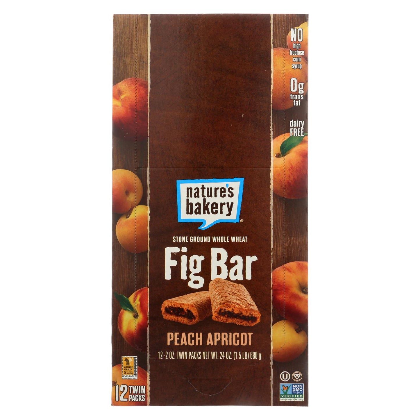 Nature's Bakery Stone Ground Whole Wheat Fig Bar - Peach Apricot - 2 Ounce - Case of 12