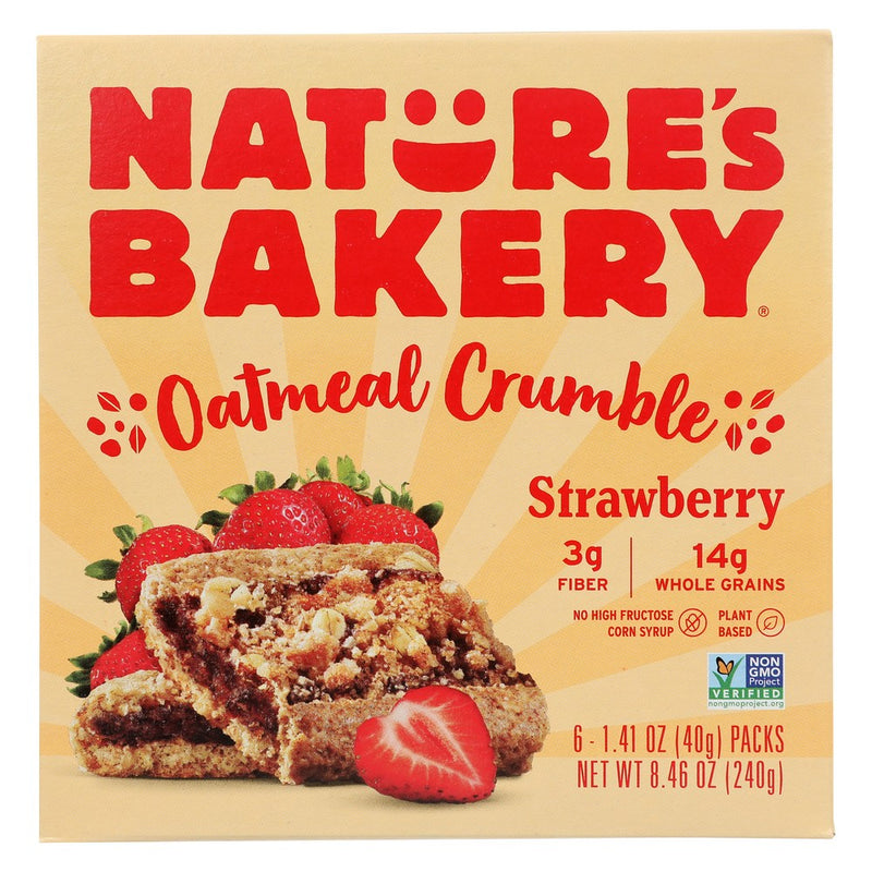 Natures Bakery Bar Oatml Crmb Strw 6ct - 8 Ounce, Case of 6