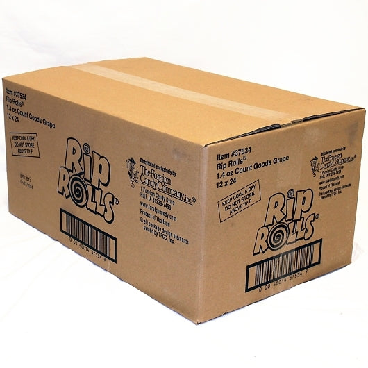 Rip Rolls Grape Goods Display Carton 1.4 Ounce Size - 288 Per Case.