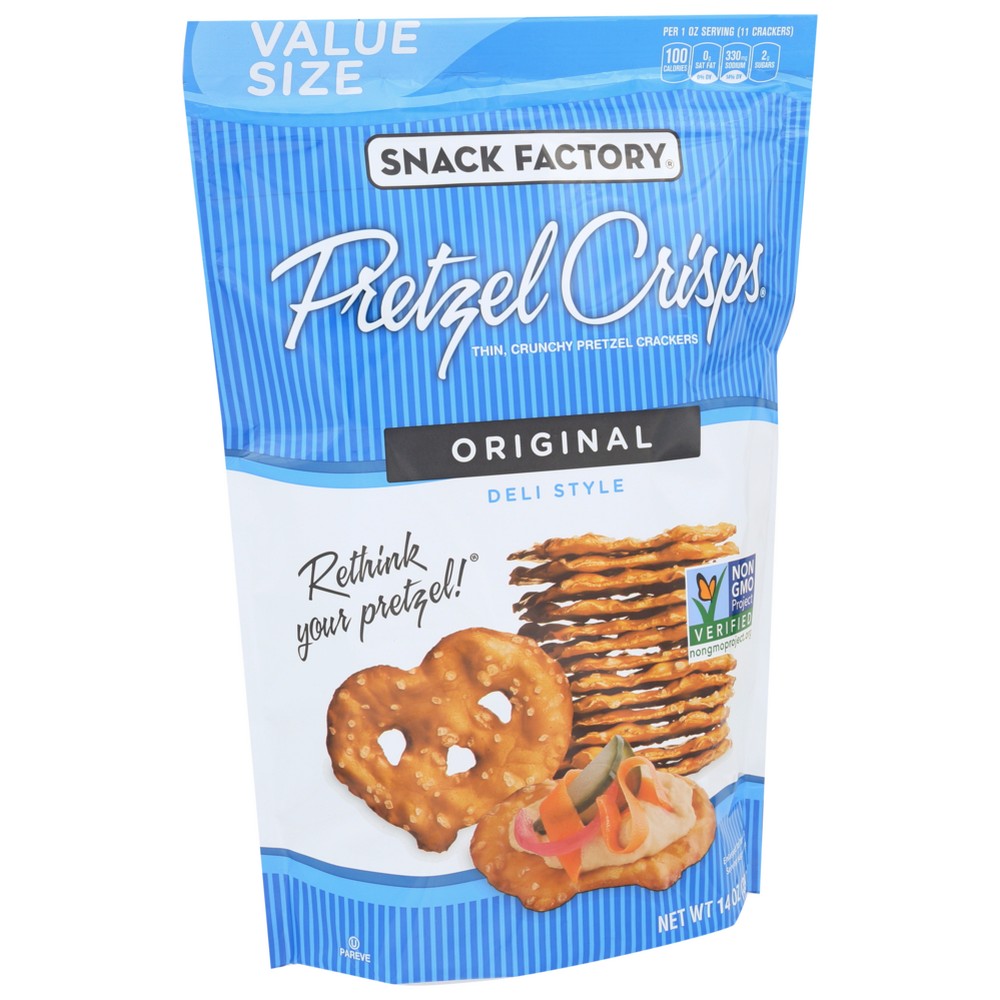 Snack Factory® , Snack Factory Pretzel Crisps Original, 14 Oz. ,  Case of 12