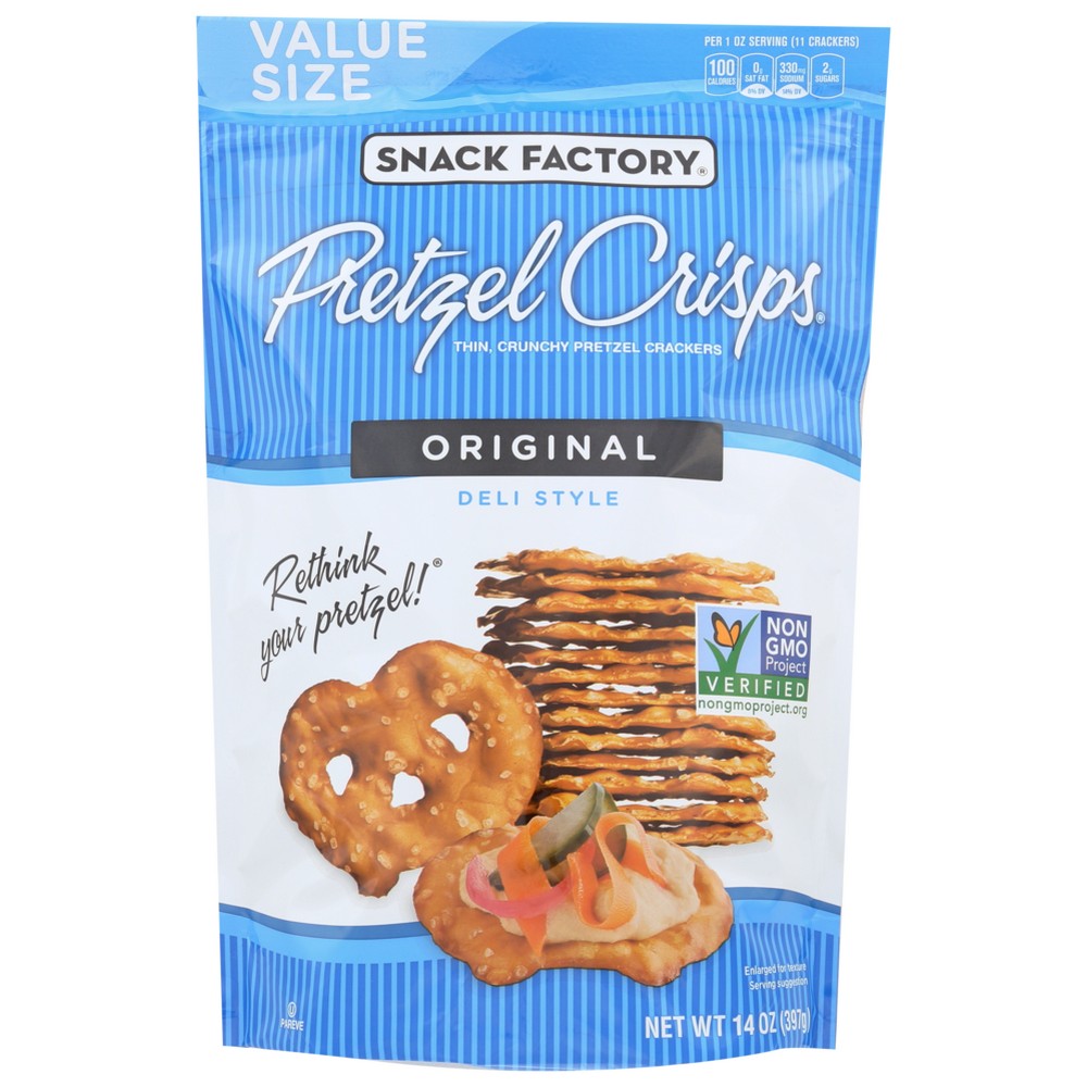 Snack Factory® , Snack Factory Pretzel Crisps Original, 14 Oz. ,  Case of 12