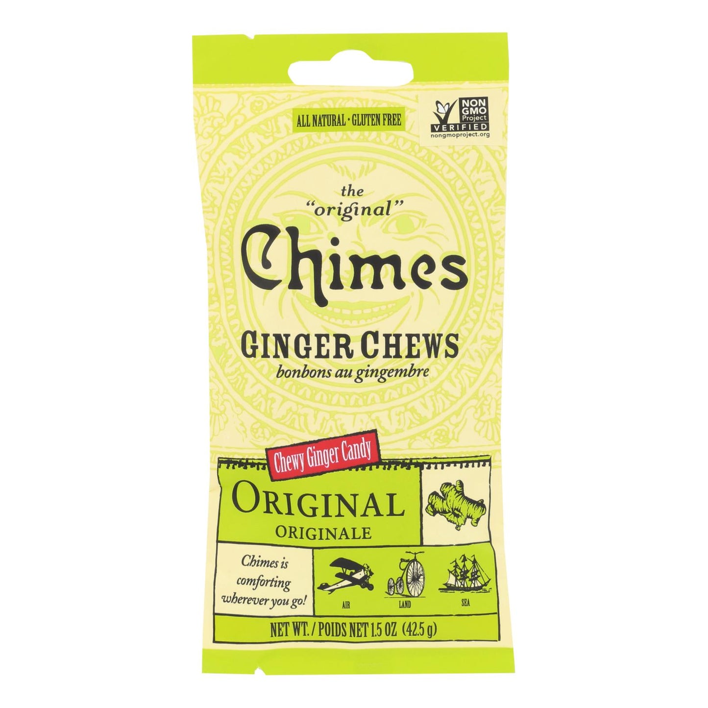 Chimes - Ginger Chews - Original Refreshing Ginger - 1.5 Ounce - Case of 12