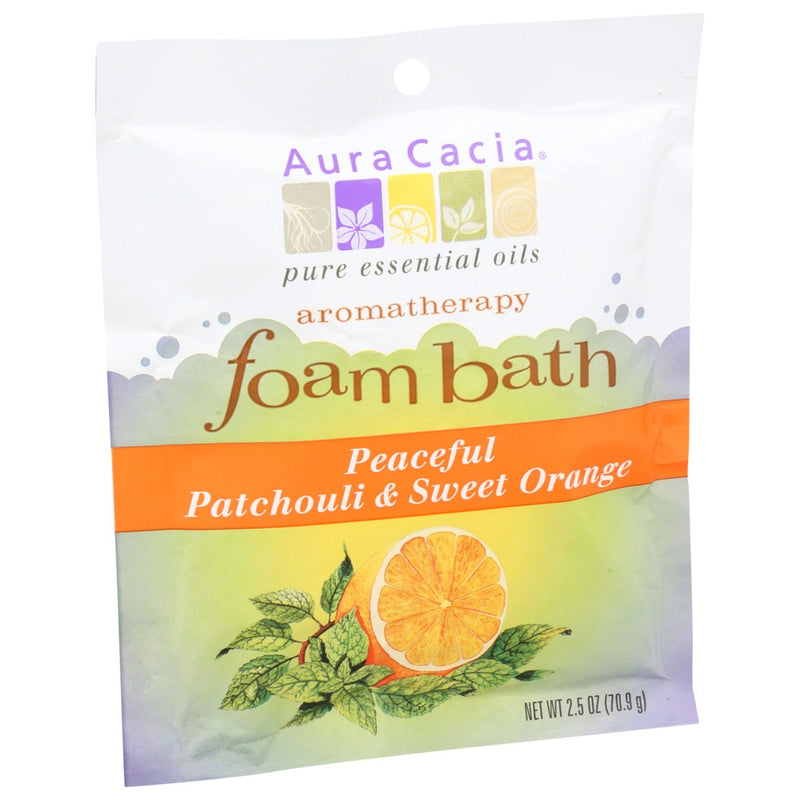 Aura Cacia Bath Foam Patchouli Orng Peace - 3 Ounce, Case of 6