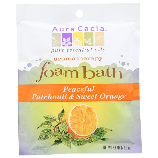 Aura Cacia® 188578, Aura Cacia Peaceful Patchouli & Sweet Orange Aromatherapy Foam Bath, 2.5 Oz. Packet,  Case of 6