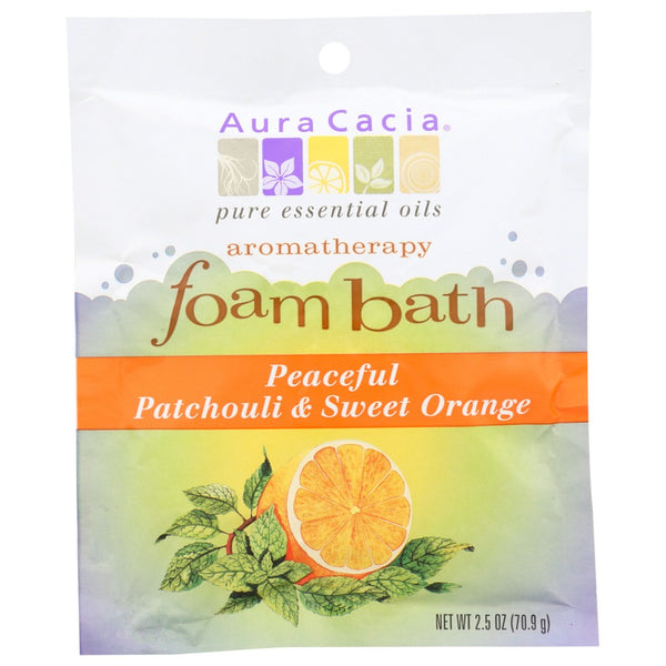 Aura Cacia Bath Foam Patchouli Orng Peace - 3 Ounce, Case of 6