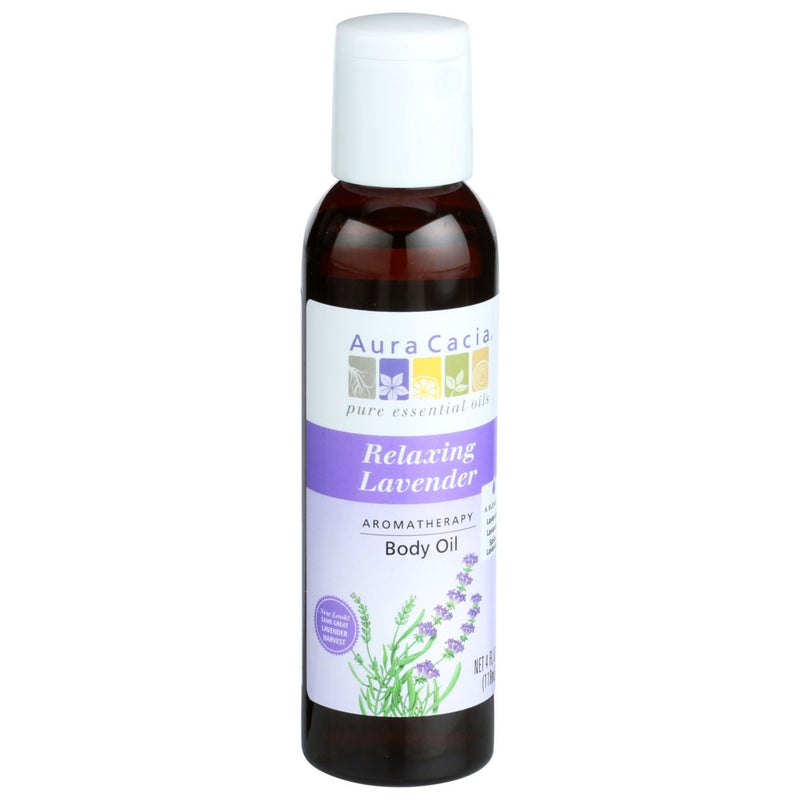 Aura Cacia Body Oil Relaxng Lavender - 4 Ounce, Case of 3