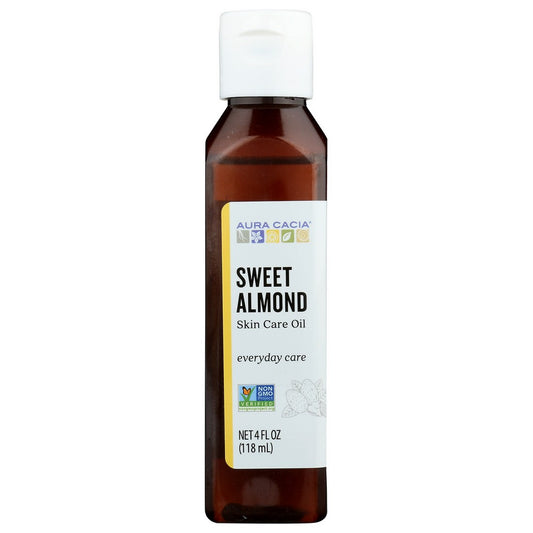 Aura Cacia® 191144, Aura Cacia Skincare Oil, Nurturing Sweet Almond, 4 Fl. Oz. Bottle,  Case of 1