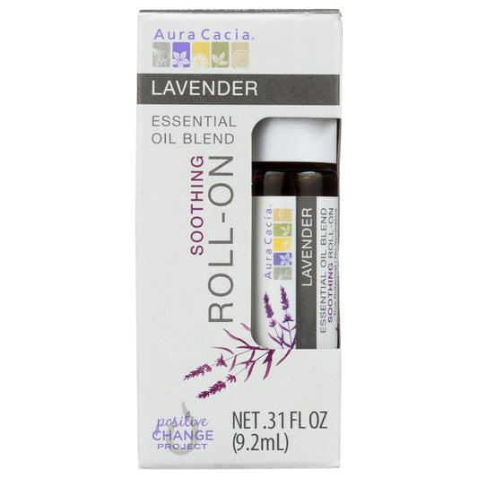 Aura Cacia® 192110, Aura Cacia Essential Oil Blend Soothing Roll-On, Lavender, 0.31 Oz.,  Case of 4