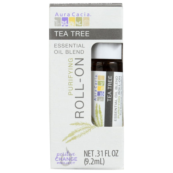 Aura Cacia Oil Essent Roll Tea Tree - 0 Fluid Ounce, Case of 4