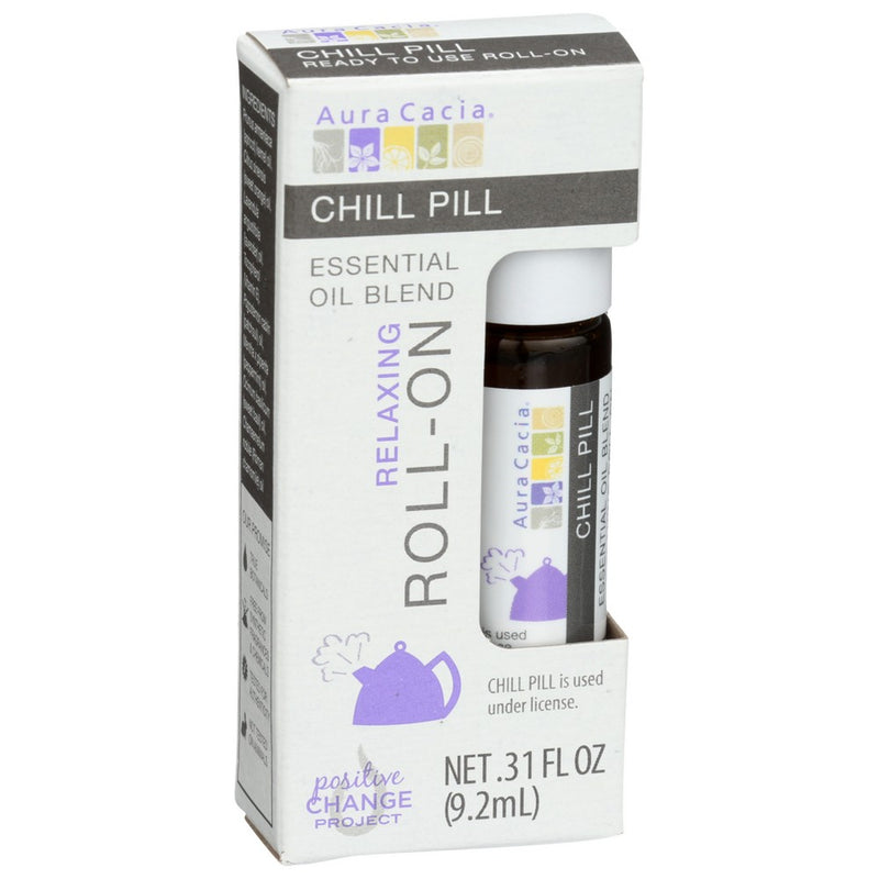 Aura Cacia Oil Essent Roll Chill Pill - 0 Fluid Ounce, Case of 4