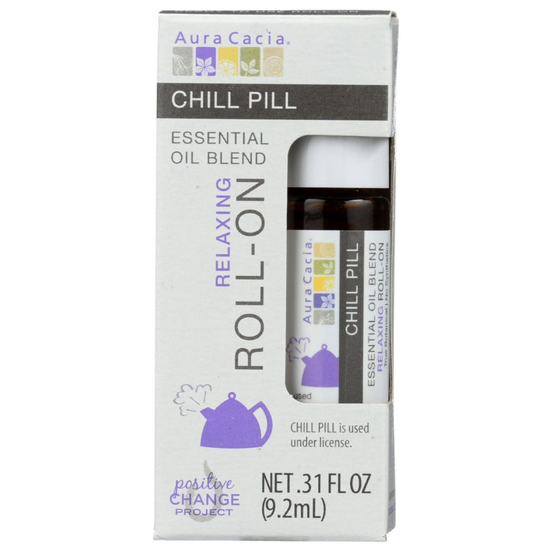 Aura Cacia Oil Essent Roll Chill Pill - 0 Fluid Ounce, Case of 4