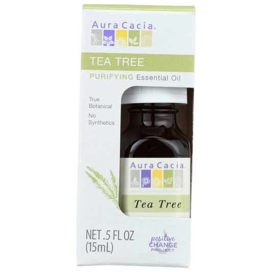 Aura Cacia 199196, Tea Tree Essential Oil, Boxed (1.5 Inch) Essential Oil 0.5 Fluid Ounce,  Case of 1