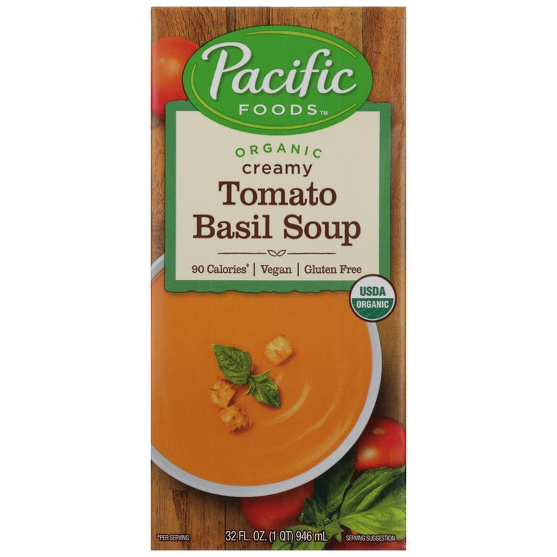 Pacific Foods Soup Vgn Tomato Basil Organic - 32 Ounce, Case of 12