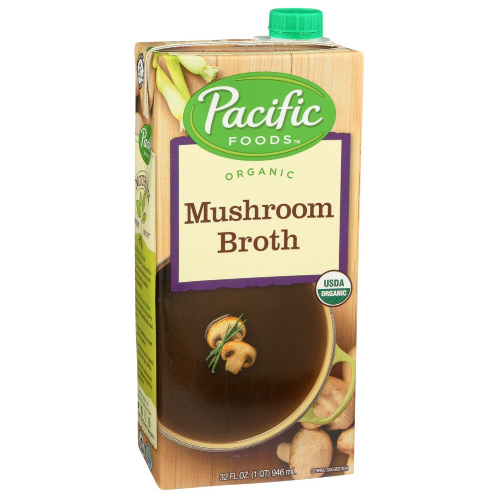 Pacific Foods Broth Gf Lf Mushrm - 32 Ounce,  Case of 12