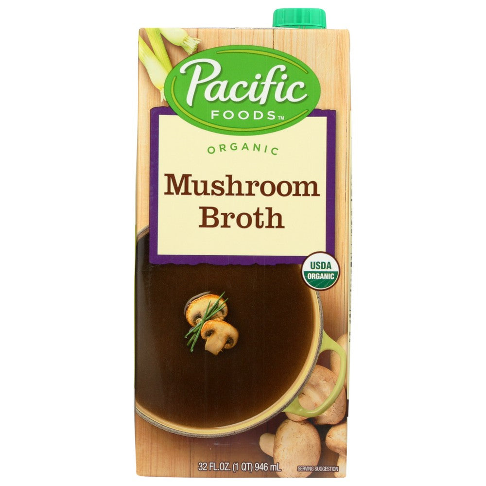 Pacific Foods Broth Gf Lf Mushrm - 32 Ounce,  Case of 12