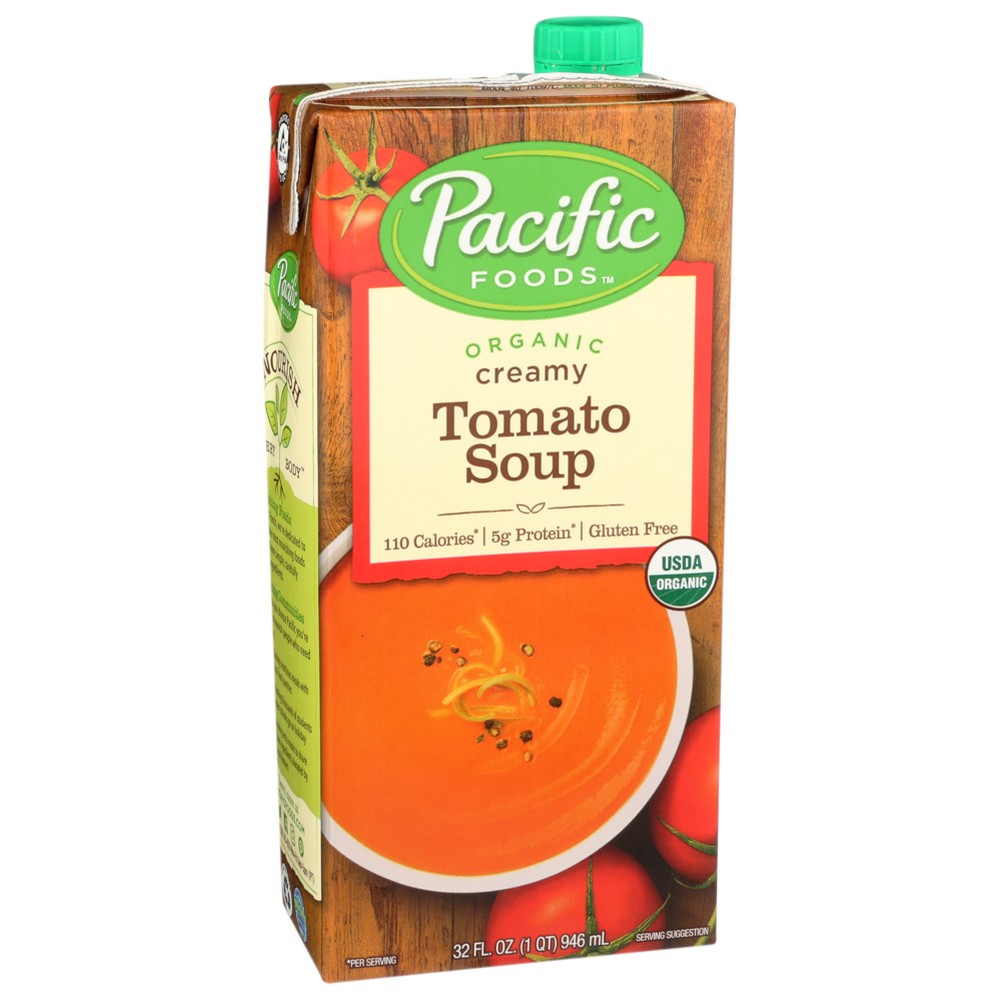 Pacific Foods Soup Gluten Free Crm Tmo Organic - 32 Ounce,  Case of 12