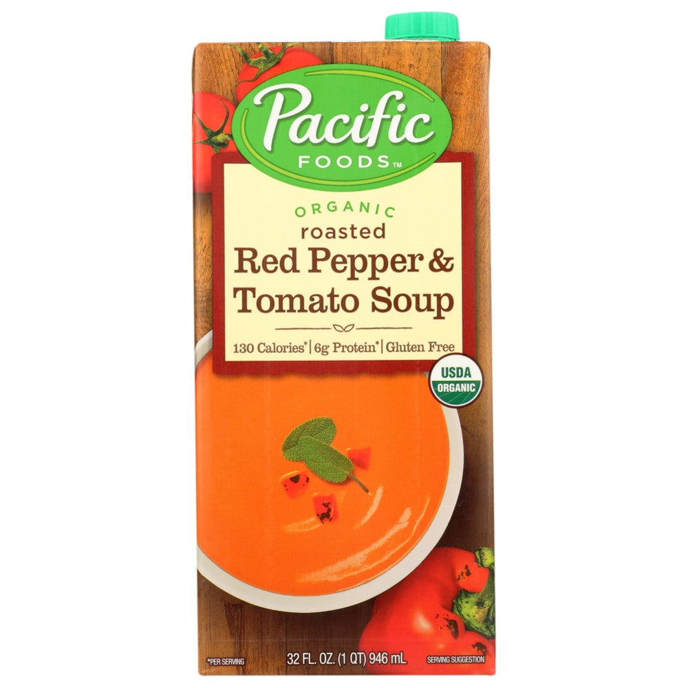 Pacific Foods Soup Crmy Rstd Pppr Tmo Organic Gluten Free - 32 Ounce,  Case of 12