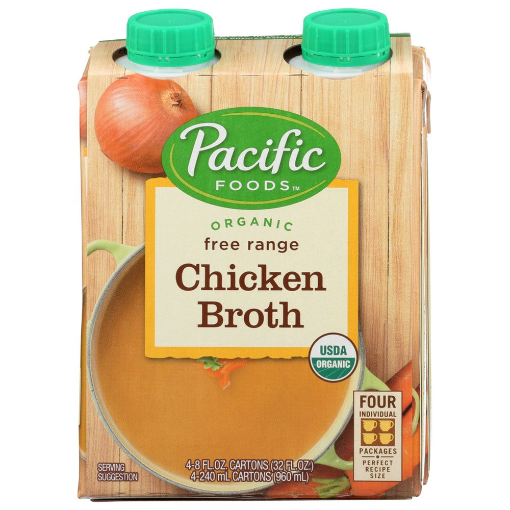 Pacific Foods Broth Chkn Frange Organic 4pk Gf - 32 Ounce,  Case of 6