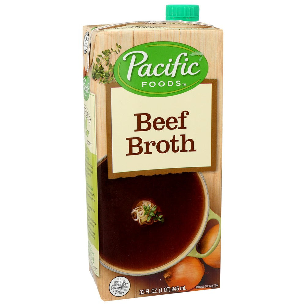 Pacific Foods Broth Beef Ntrl Gf Ff - 32 Ounce,  Case of 12