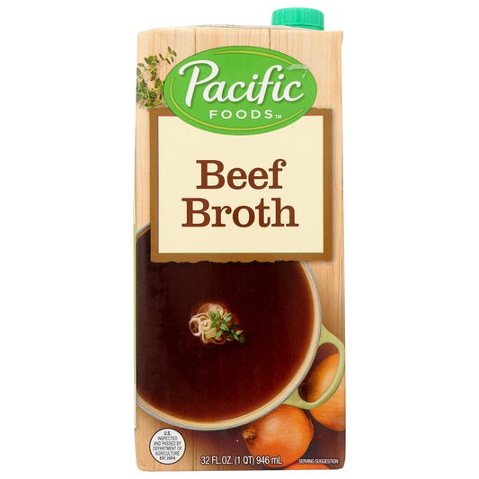 Pacific Foods Broth Beef Ntrl Gf Ff - 32 Ounce,  Case of 12