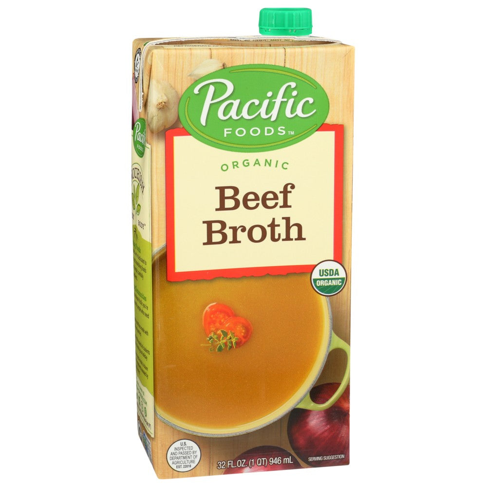 Pacific Foods 10028, Pacific Foods Broth, Beef, 32 Fl. Oz.,  Case of 12