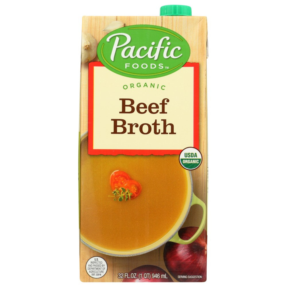 Pacific Foods 10028, Pacific Foods Broth, Beef, 32 Fl. Oz.,  Case of 12