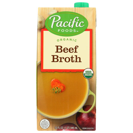 Pacific Foods 10028, Pacific Foods Broth, Beef, 32 Fl. Oz.,  Case of 12