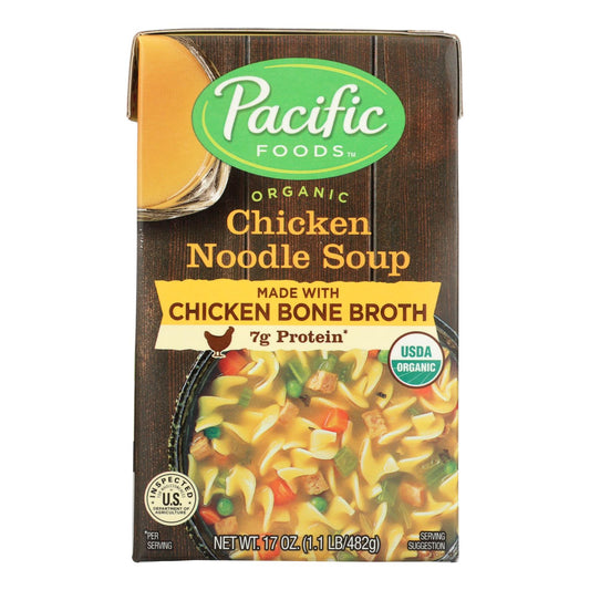 Pacific Natural Foods Chicken Noodle Soup - Case of 12 - 17 Ounce