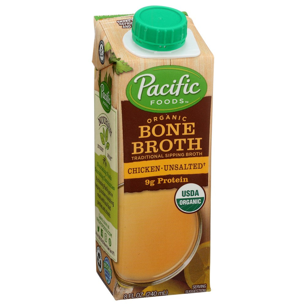 Pacific Foods Bone Broth Chicken Organic - 8 Ounce,  Case of 12