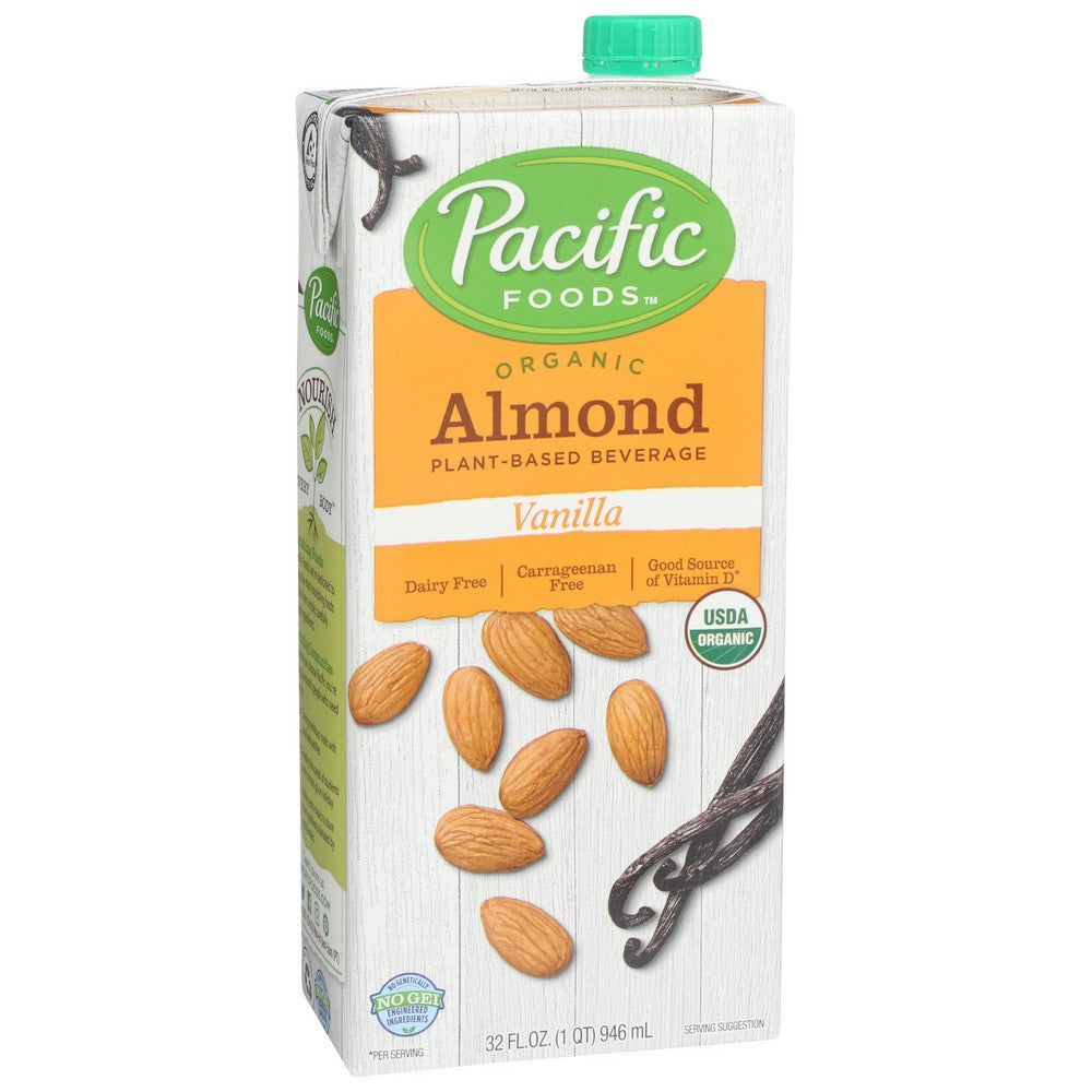 Pacific Foods Bev Almond Vnla Gluten Free Organic - 32 Fluid Ounce,  Case of 12