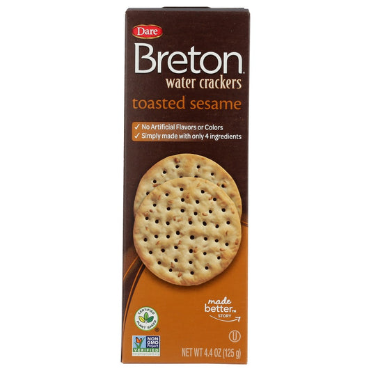 Breton® , Dare Water Crackers, Toasted Sesame, Made With Sunflower Oil, 4.4 Oz.,  Case of 12