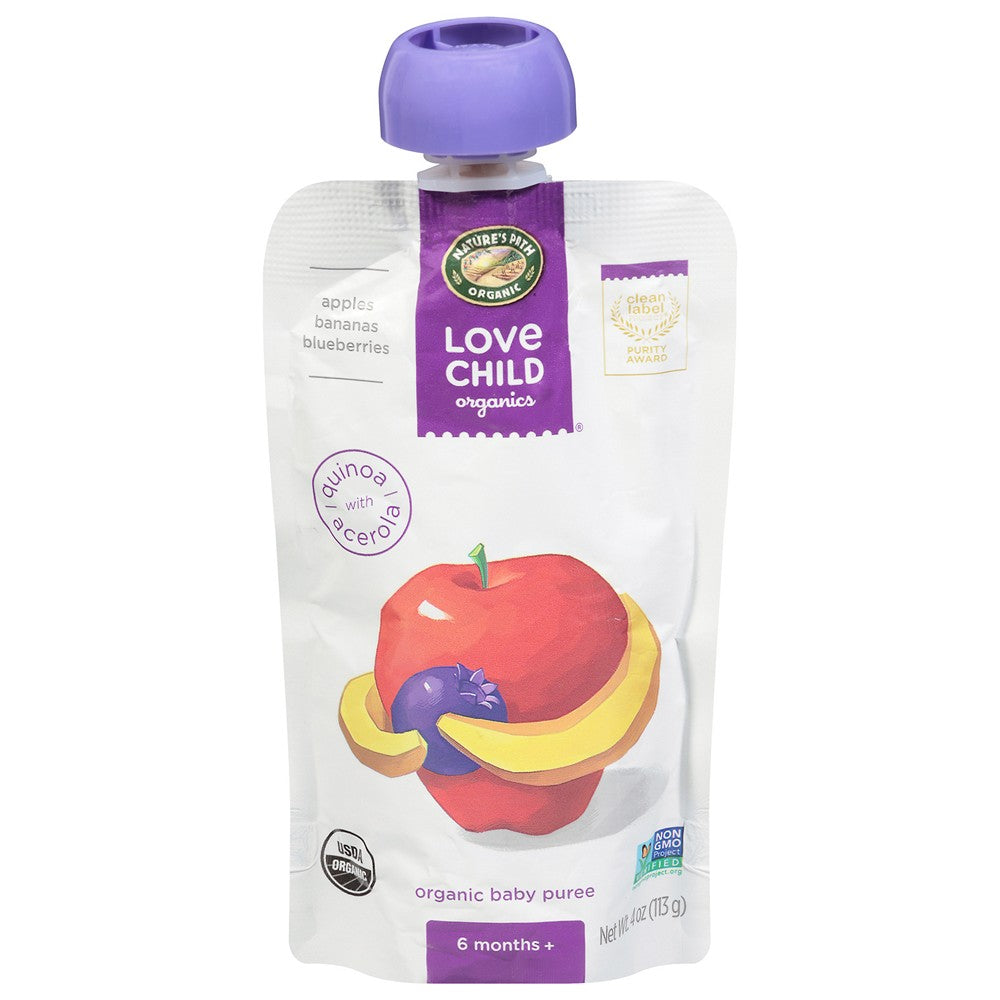 Love Child Organics - Puree Og2 Apl Ban Blubry - Case of 12-4 OZ