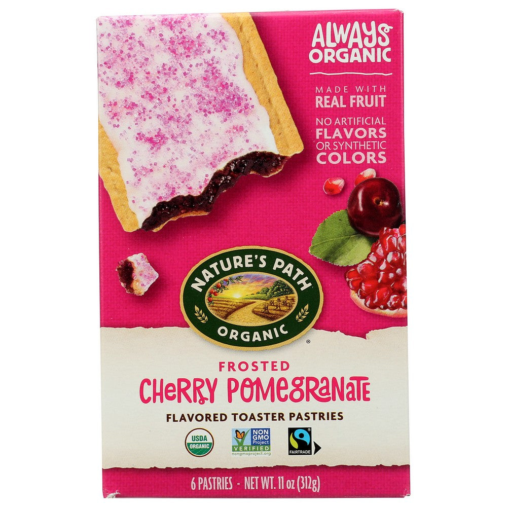 Nature's Path Organicanic® 41015U, Nature's Path Toaster Pastries, Cherry Pomegranate, 6 Count,  Case of 12