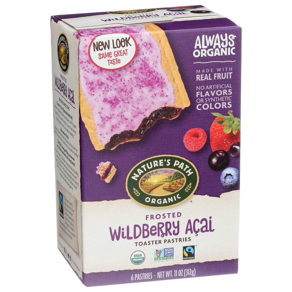 Nature's Path Organicanic® 41022U, Nature's Path Frosted Wildberry Acai Toaster Pastries, 6 Bars,  Case of 12