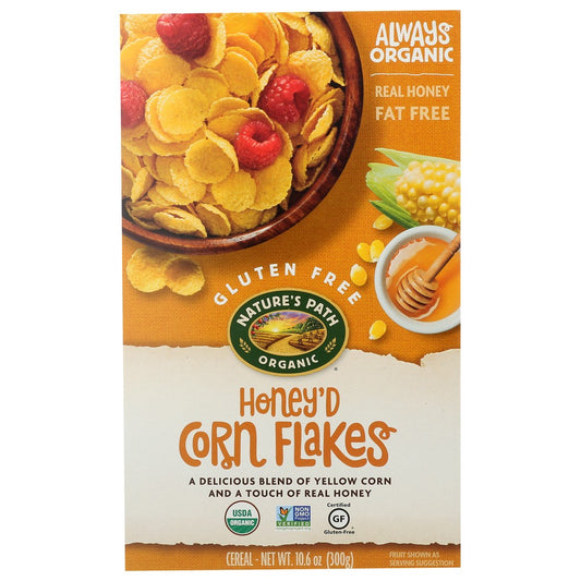 Nature's Path Organicanic® 60218U, Honey'D Corn Flakes Nature's Path Organicanic Honey'D Corn Flakes Cereal 10.6 Ounce,  Case of 12