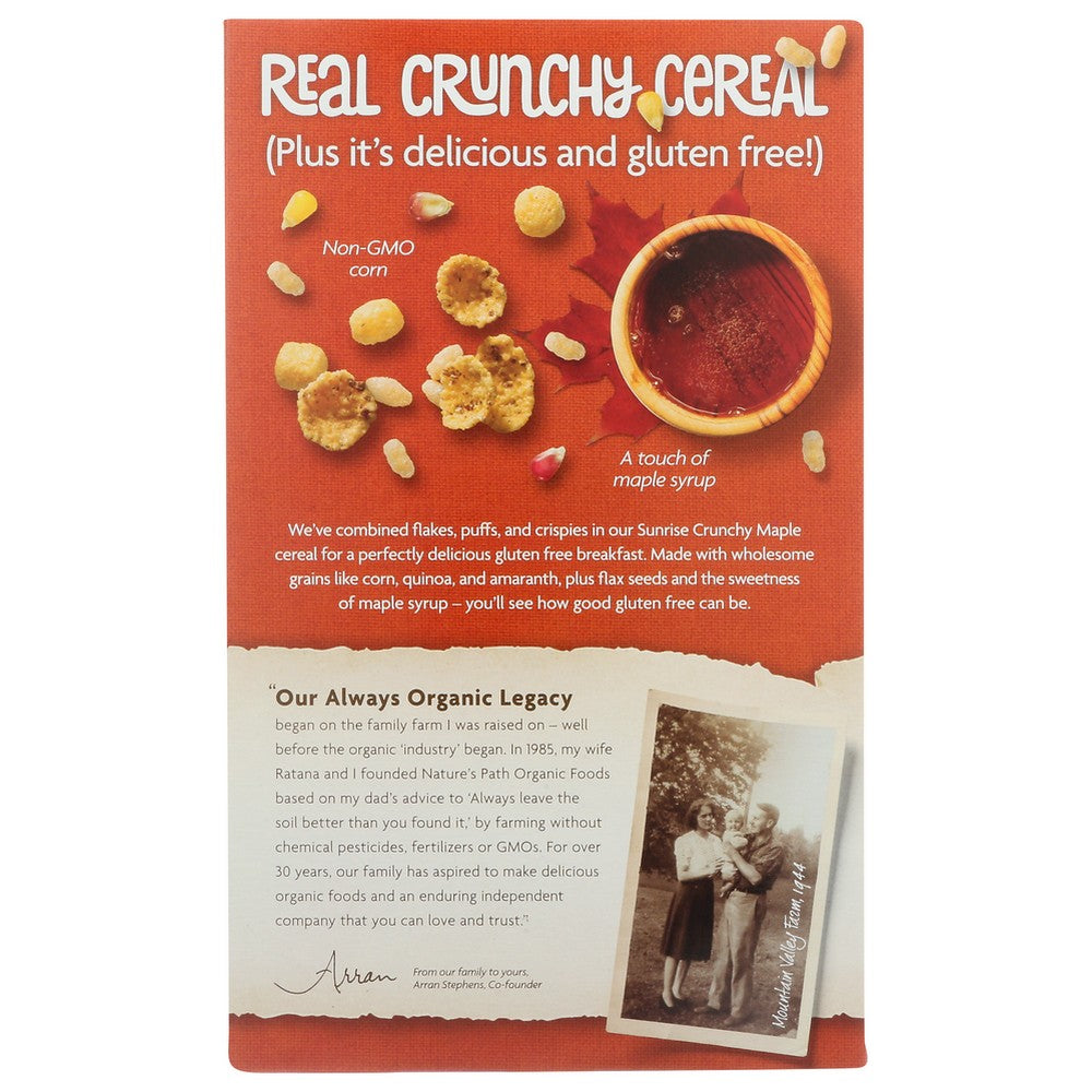 Nature's Path Foods 77153U, Nature's Path Crunchy Maple Sunrise Cereal, 10.6 Oz.,  Case of 12