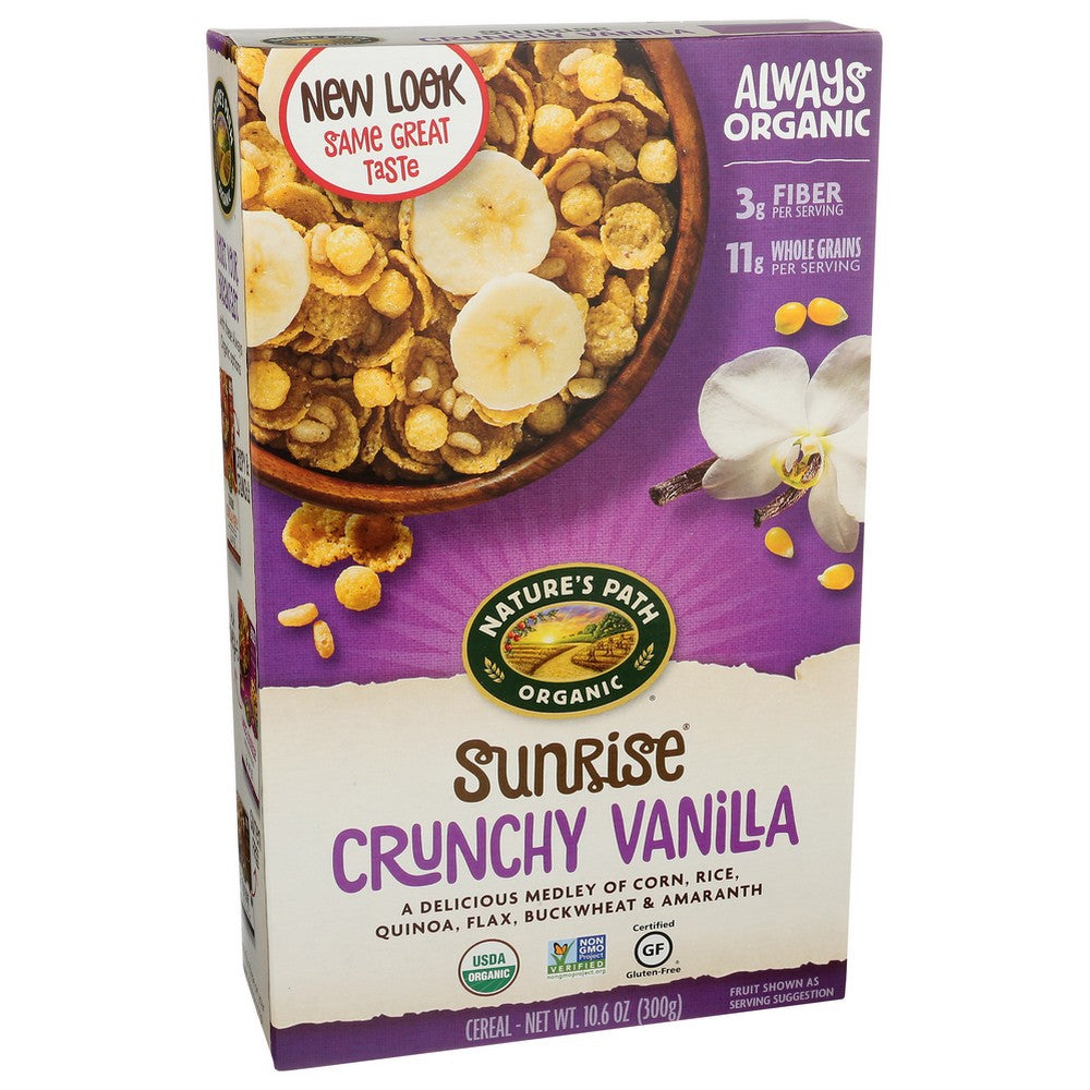 Nature's Path Foods 77155U, Nature's Path Crunchy Vanilla Sunrise Cereal, 10.6 Oz.,  Case of 12