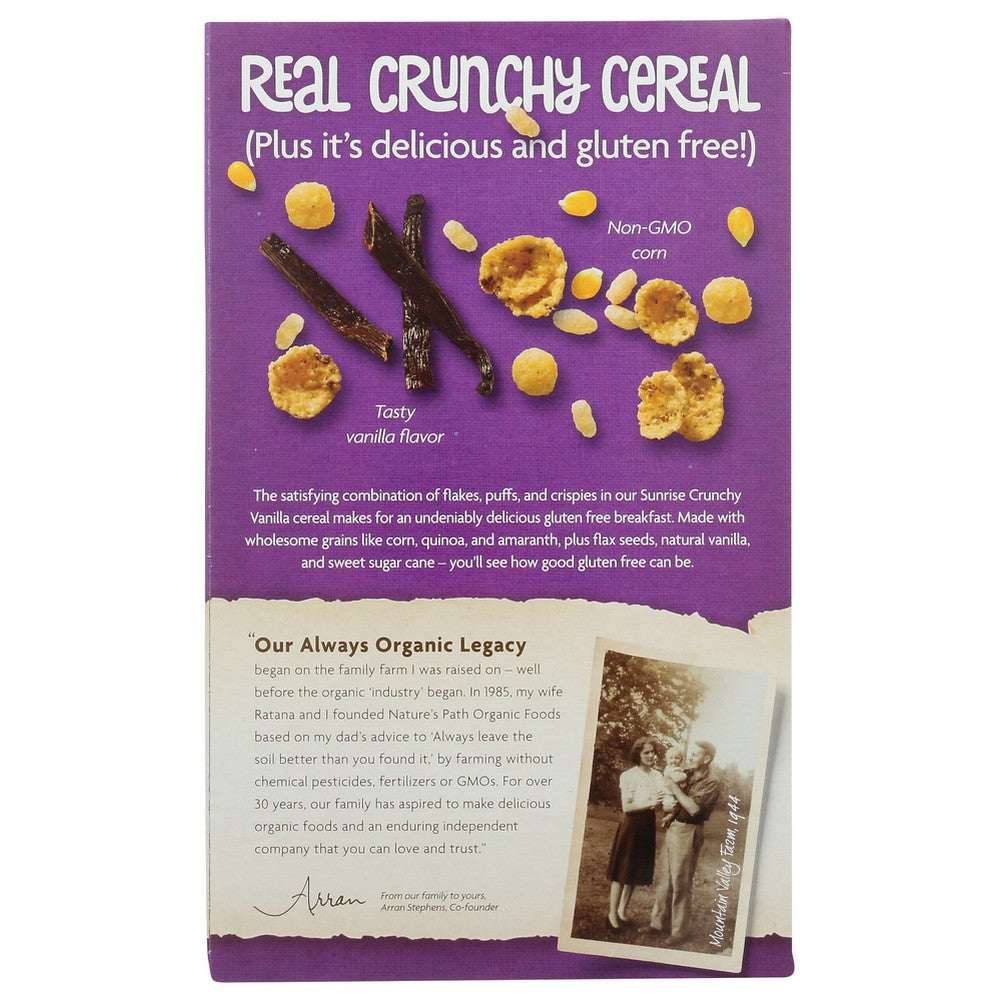 Nature's Path Foods 77155U, Nature's Path Crunchy Vanilla Sunrise Cereal, 10.6 Oz.,  Case of 12