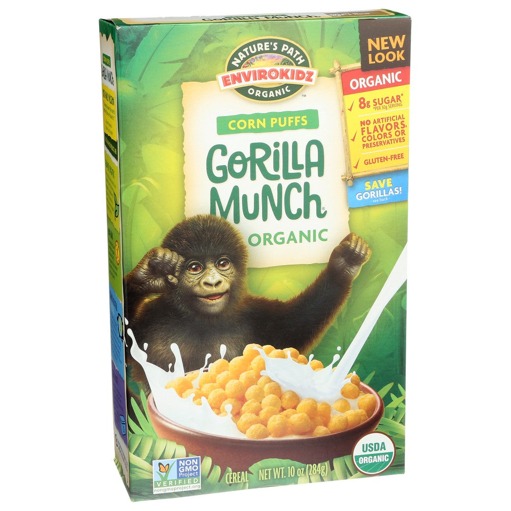 Nature's Path Organicanic® 86002U, Envirokidz Gorilla Munch, Corn Puffs, 10 Oz.,  Case of 12