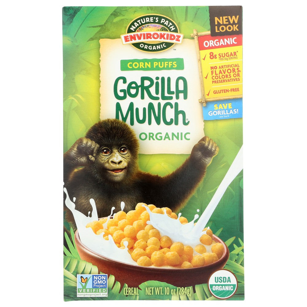 Nature's Path Organicanic® 86002U, Envirokidz Gorilla Munch, Corn Puffs, 10 Oz.,  Case of 12