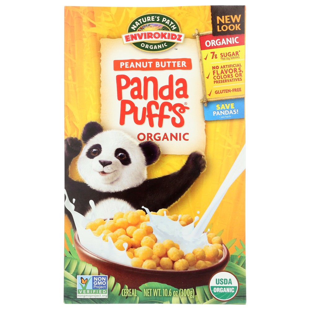 Nature's Path Organicanic® 86004U, Envirokidz Panda Puffs, Peanut Butter, 10 Oz.,  Case of 12