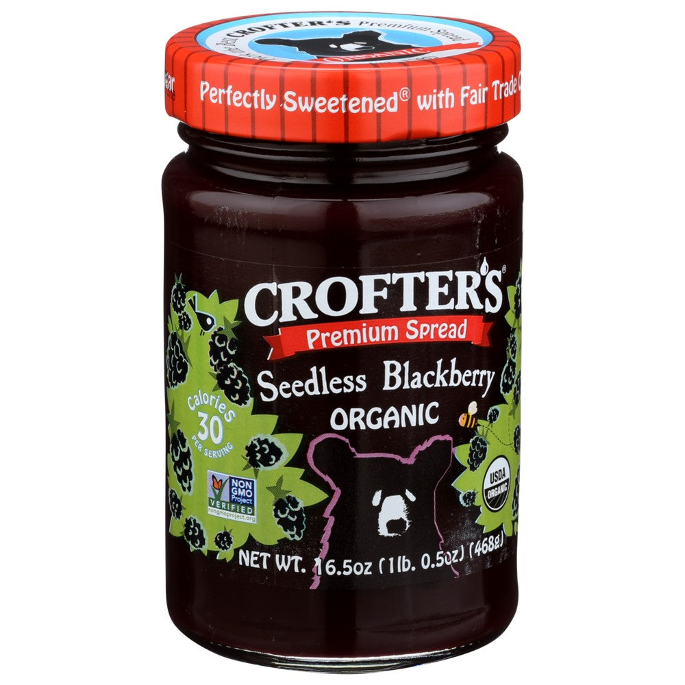 Crofters Organicanic ,  Family Size Premium Spread Seedless Blackberry 16.5 Ounce,  Case of 6