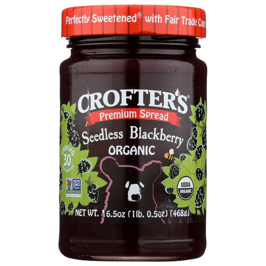 Crofters Organicanic ,  Family Size Premium Spread Seedless Blackberry 16.5 Ounce,  Case of 6