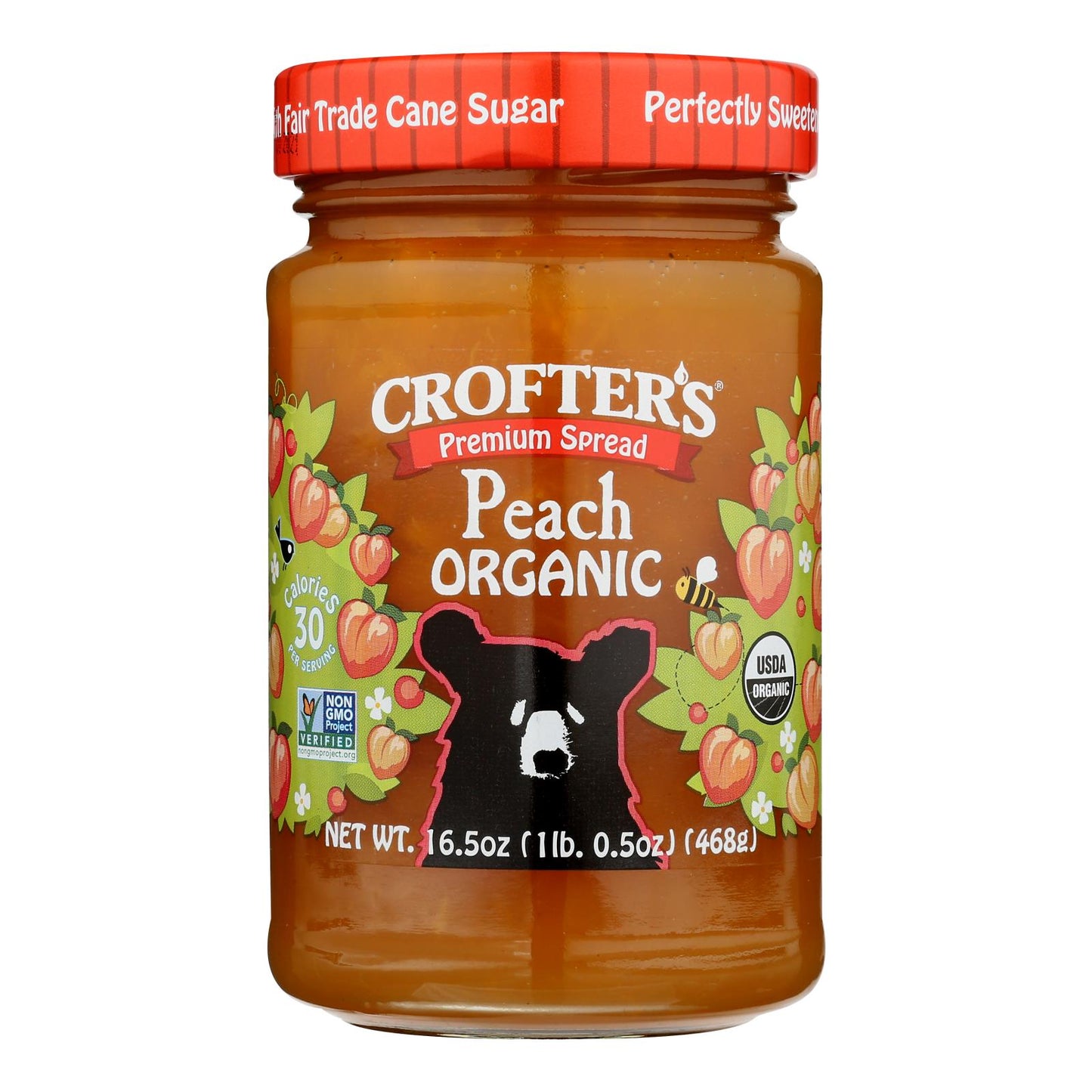 Crofters - Spread Peach Premium - Case of 6-16.5 Ounce