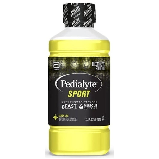 Pedialyte Sport Lemon Lime Electrolytes, 33.8 Fluid Ounce, 4 Per Case