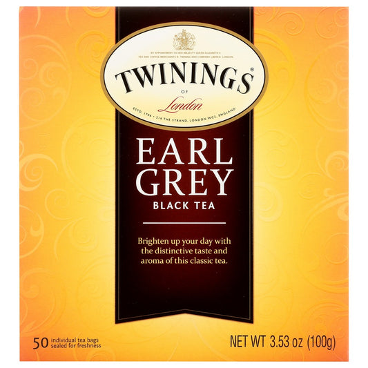 Twinings® F05333, Twinings Earl Grey Tea, Black Tea, 50 Tea Bags,  Case of 6