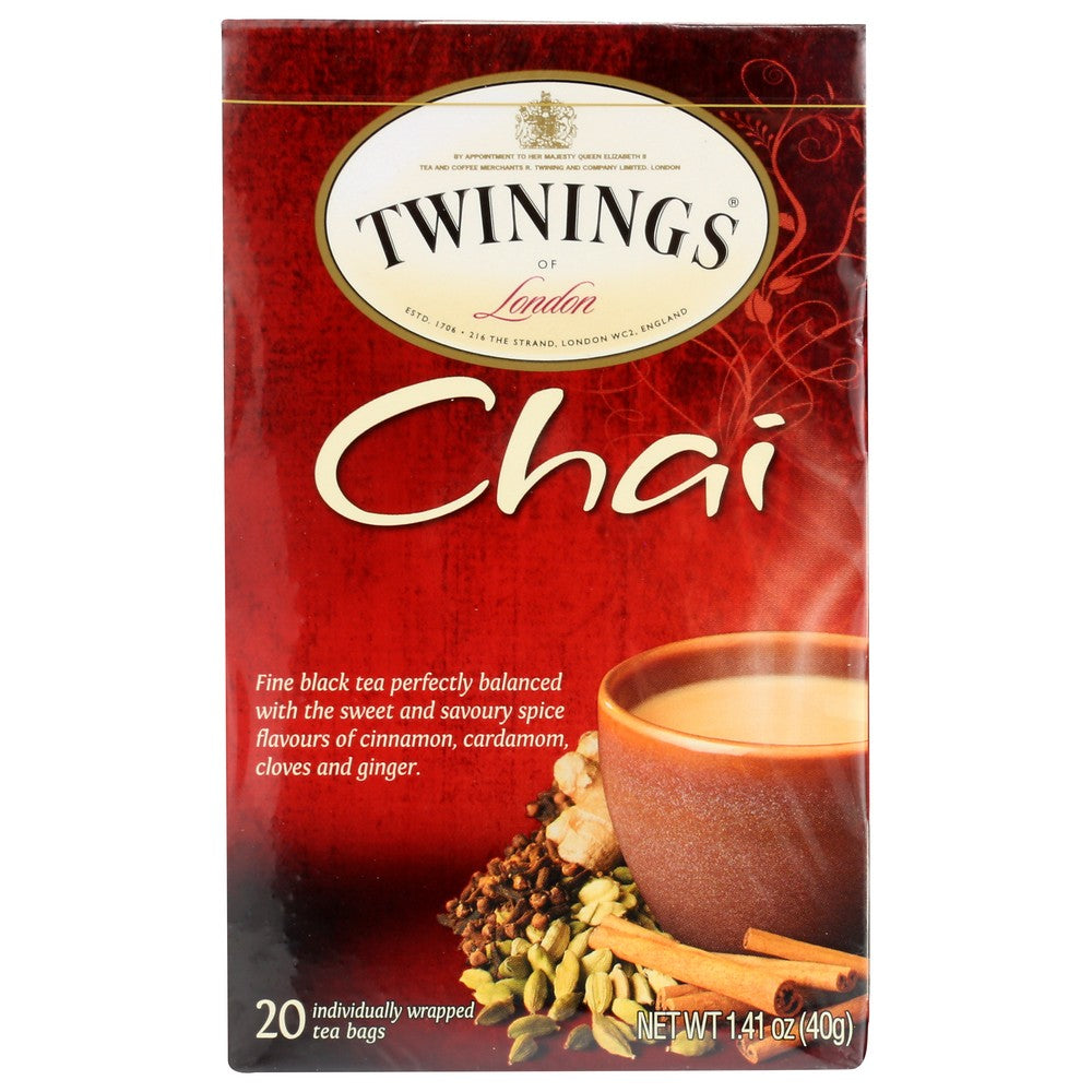 Twinings Of London® F07514, Twinings Tea, Chai, 20 Tea Bags,  Case of 6