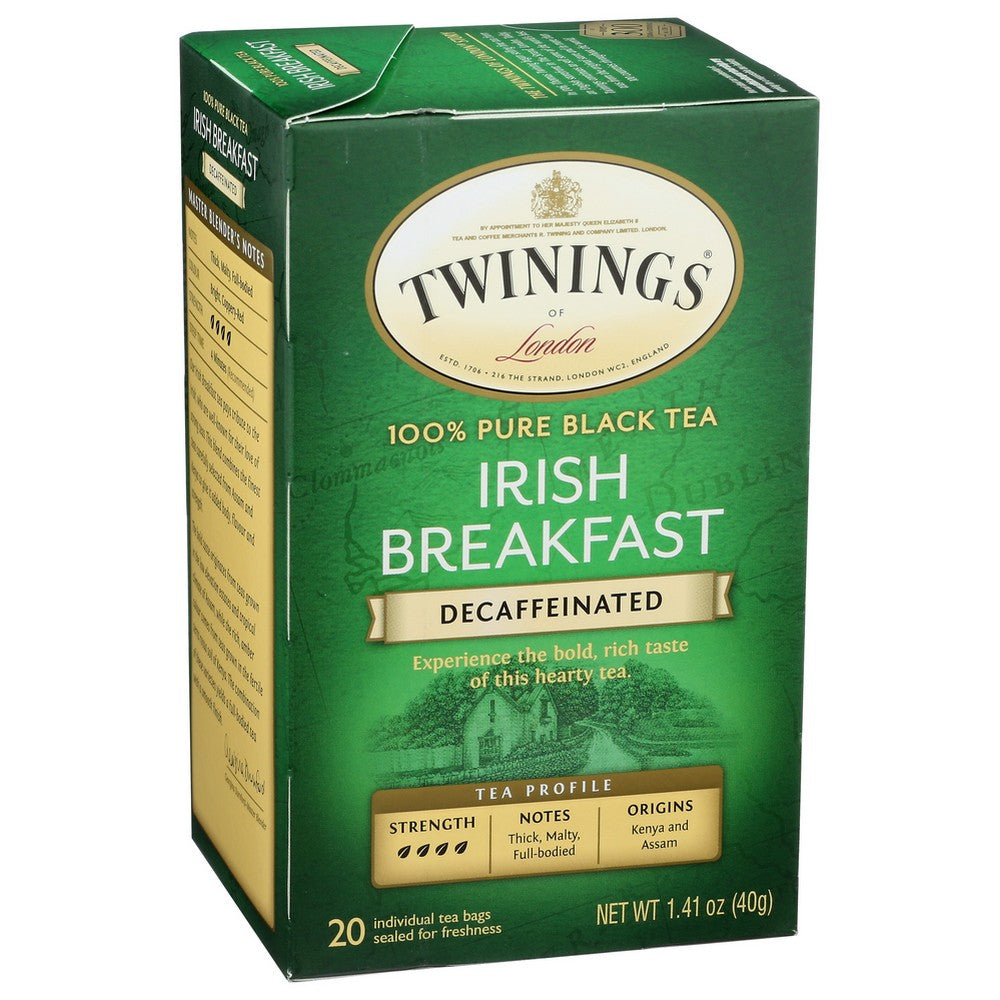 Twinings® F05306, Irish Breakfast Decaffeinated Decaffeinated Black Tea 1.41 Ounce,  Case of 6