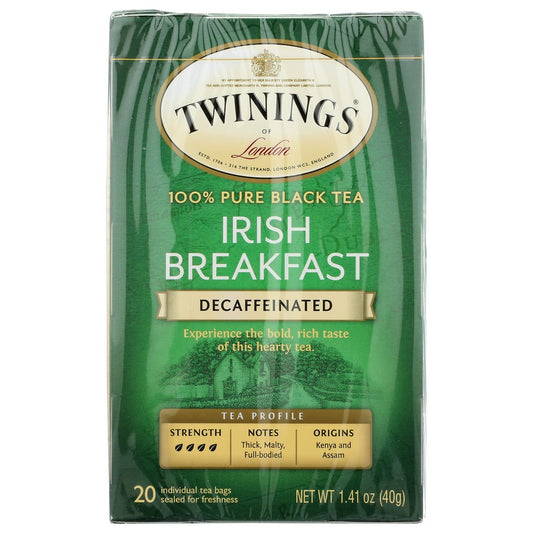 Twinings® F05306, Irish Breakfast Decaffeinated Decaffeinated Black Tea 1.41 Ounce,  Case of 6