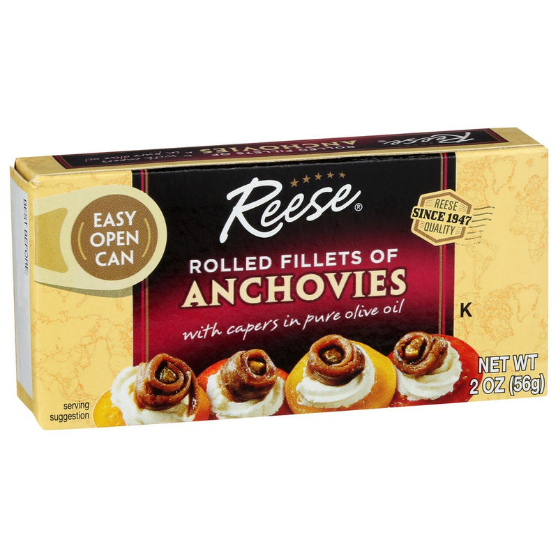 Reese® 070670006671, Rolled Fillets Of Anchovies With Capers In Pure Olive Oil Anchovies 2 Ounce,  Case of 10